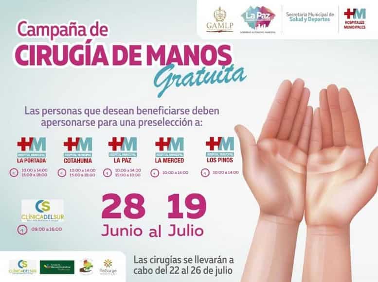 Cirugía gratuita de manos